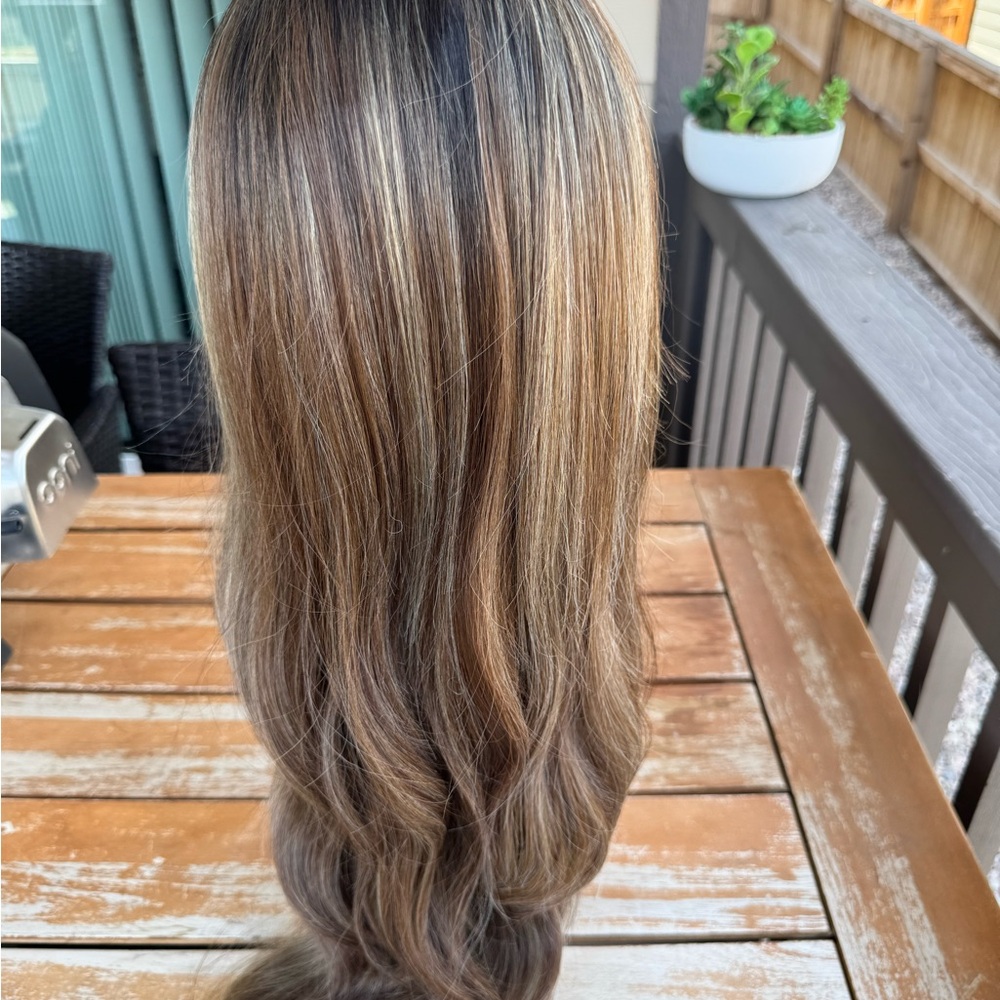 Nel’s Wig - Natural Brown Blonde Ombre Hair Wig